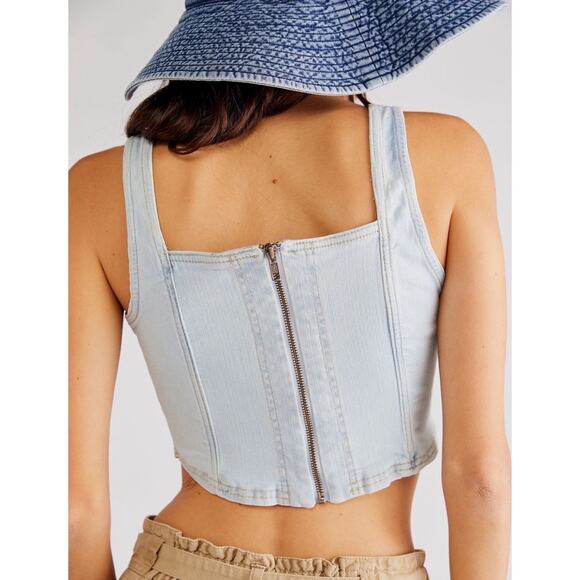 Free People Daydream Denim Corset Top - Picture 6 of 6